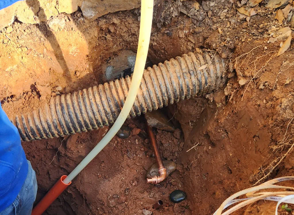 sewer line in a residential house